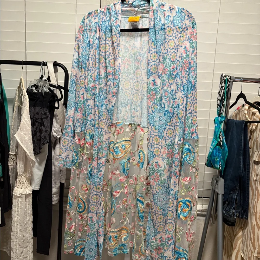 Ruby Rd. Floral Sheer Kimono - Picture 2 of 5